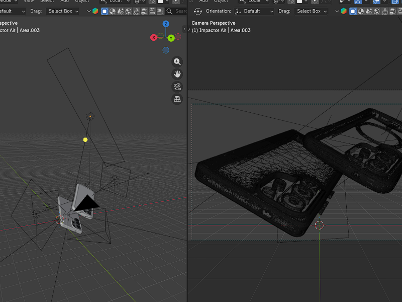 Wireframe do modelo 3D no Blender
