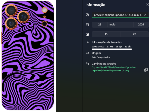 Exportação de preview em alta resolução